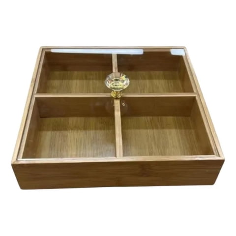 Genérico - Caja Decorativa Organizadora Cuadrada Divisiones Tapa Jhn