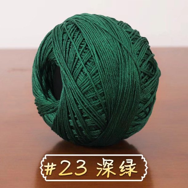 Xiao Hua Hilo de estambre premium, hilo de encaje n.° 6, 50 g, 1 rollo, hilo de alta calidad perfecto para tejer chales, bufandas y ropa, adecuado para primavera y verano, verde oscuro.