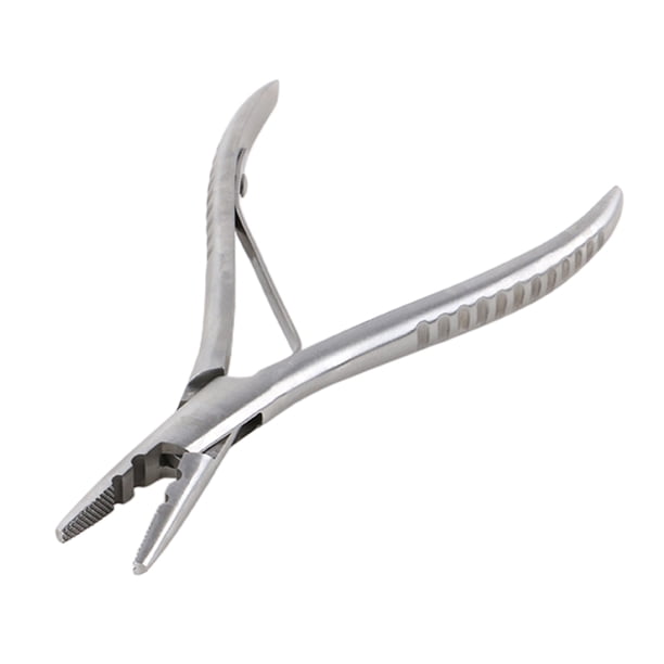Alicates De Extensión De Cabello De Acero Inoxidable Plateado Para Micro Anillo Nano 2 Agujeros