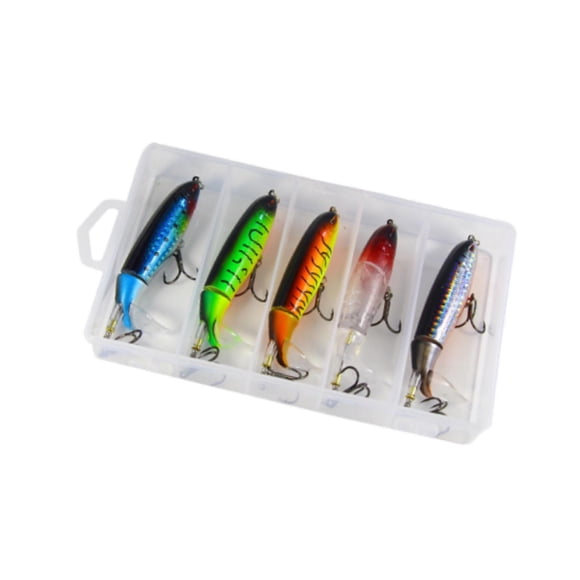5 piezas cebos de pesca accesorios de señuelos de lubina con tackle de metal de metal de 10 cm señuelos de pesca establecidos para lubina de lucio