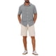 thumbnail image 2 of INSPIRE CHIC Camisas de Hombre para Regreso a Clases Camisa de Manga Corta con Botones para Playa de Verano Cuello de Punta 2XL Gris, 2 of 6
