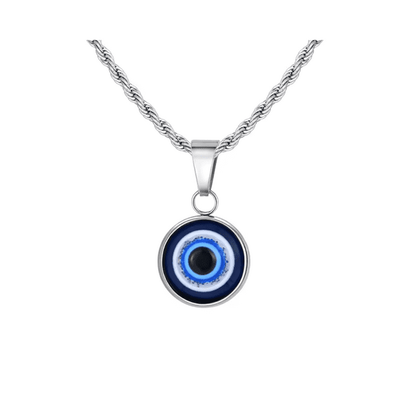 Collar Acero Tourbillon Con Amuleto Ojo Turco 50 cm