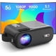 thumbnail image 1 of Miniproyector para iPhone, WiFi 5G, Bluetooth, portátil, 9000 lúmenes, Full HD 720P, corrección trapezoidal de ±15°, para cine en casa, videojuegos y TV Stick (gris carbón), 1 of 6