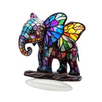 Magideal - 2D Elephant Acrylic Staptop Decoración Festival De La Decoración Del Regalo Del Escritorio De La Placa Decorativa Del Escritorio Para La Sala De Estar