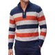 thumbnail image 1 of INSPIRE CHIC Suéter de Hombre a Rayas con Cremallera Cuarto de Manga Larga Pullover Sudadera S Rojo Azul Marino, 1 of 5