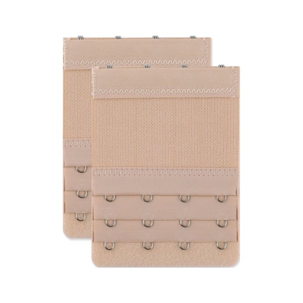 Juego de 2 piezas de extensores de tirantes de sujetador 3 filas 2 ganchos/3 ganchos/4 ganchos extensiones elásticas de sujetador Albaricoque 4-ganchos
