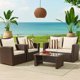 thumbnail image 3 of Juegos De Muebles Para Terraza Living Para 4 Personas Estructura Marrón, 3 of 3