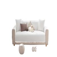 Genérico - Funda Para Sofa De 5 Piezas Con Flecos Blanco
