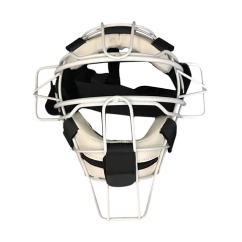 Magideal - Casco De Receptor De Béisbol Con Máscara Facial, Casco De Sóftbol, Universal, Resistente, Protector Facial De Bateo, Protector Facial De Alambre Par Blanco