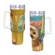 thumbnail image 4 of Pookoo Vaso aislado de acero inoxidable con asa, diseño temático, regalo para familia, amigos y fans; incluye pajita y encaja en el portavasos estándar, 40 oz, 4 of 6