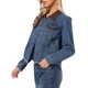 thumbnail image 4 of Chaquetas de Jean INSPIRE CHIC para Mujeres Casual con Cuello de Ante Manga Larga Abotonada Dobladillo Sin Rematar Chaqueta de Mezclilla Recortada S Azul Retro, 4 of 6