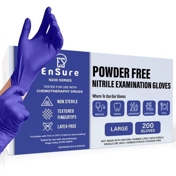 Los guantes desechables de nitrilo garantizan 200 unidades, 3 mil (L)