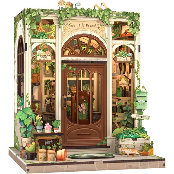 Kit Book Nook CUTEBEE Green Life Bookshop Madera DIY