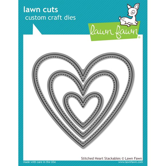 Set de Troqueles para Manualidades Lawn Fawn Corazones con Costuras
