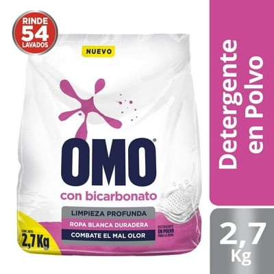 Detergente En Polvo Bicarbonato Ultra Power Bolsa 2,7 Kg Omo