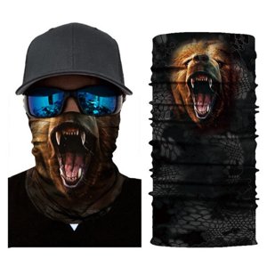 Imprinted Bandit - Bandana Animal Wild Oso Cafe, Fiery Brown Bear