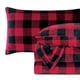 thumbnail image 1 of Juego de sábanas Elegant Comfort de franela de terciopelo King Buffalo Red, 1 of 9