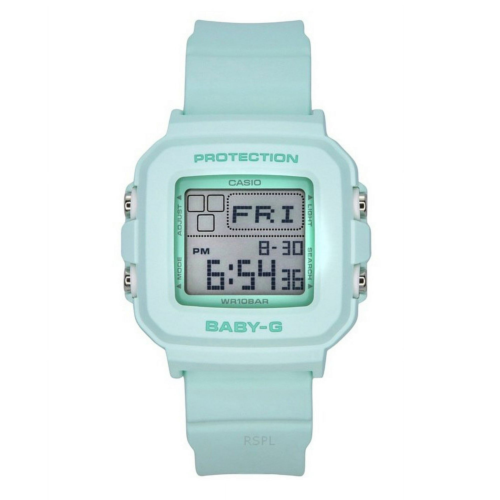 Casio - Reloj Baby-g Digital Correa De Resina Esfera Verde Menta Cuarzo Bgd-10-3 100m Para Mujer