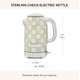 thumbnail image 4 of Hervidor eléctrico MACKENZIE-CHILDS Sterling Check gris y blanco, 4 of 6
