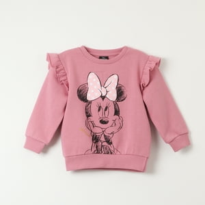 Poleron Cerrado Niña Minnie Sparkle Rosado Disney