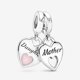 thumbnail image 2 of Colgante Pandora con doble corazón dividido, momentos compatibles, joyas para mujer, regalo para ella hecho con plata de ley y esmalte, con caja de regalo, 2 of 4