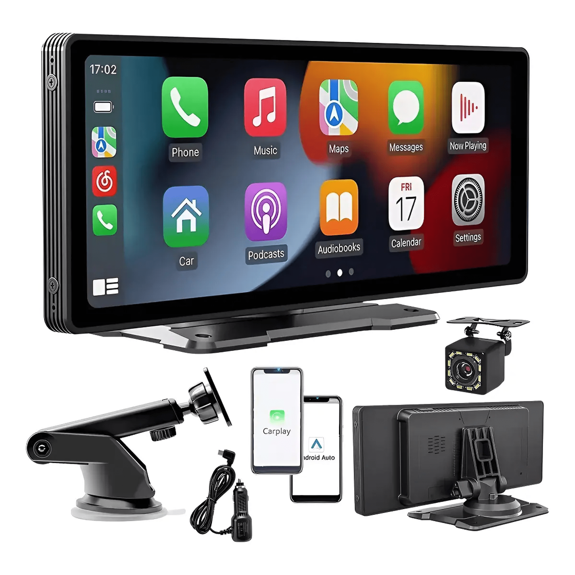 estéreo Para Carplay Belug Android Auto Inalámbrico Coche Negro