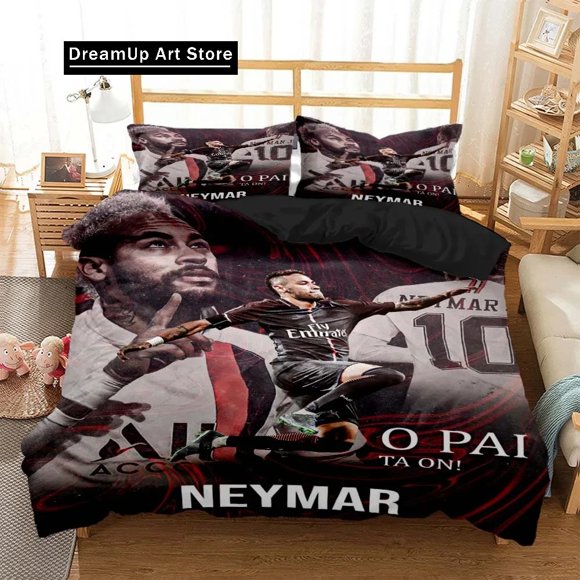 x605 Bed Sheets Football Star NO. Bedding Set Boys Girls Twin Size Duvet Cover Pillowcase Bed Kids Adult Home Textileextile 3-Piece Bedding Set (1 Duvet Cover + 2 Pillow Shams) nj605