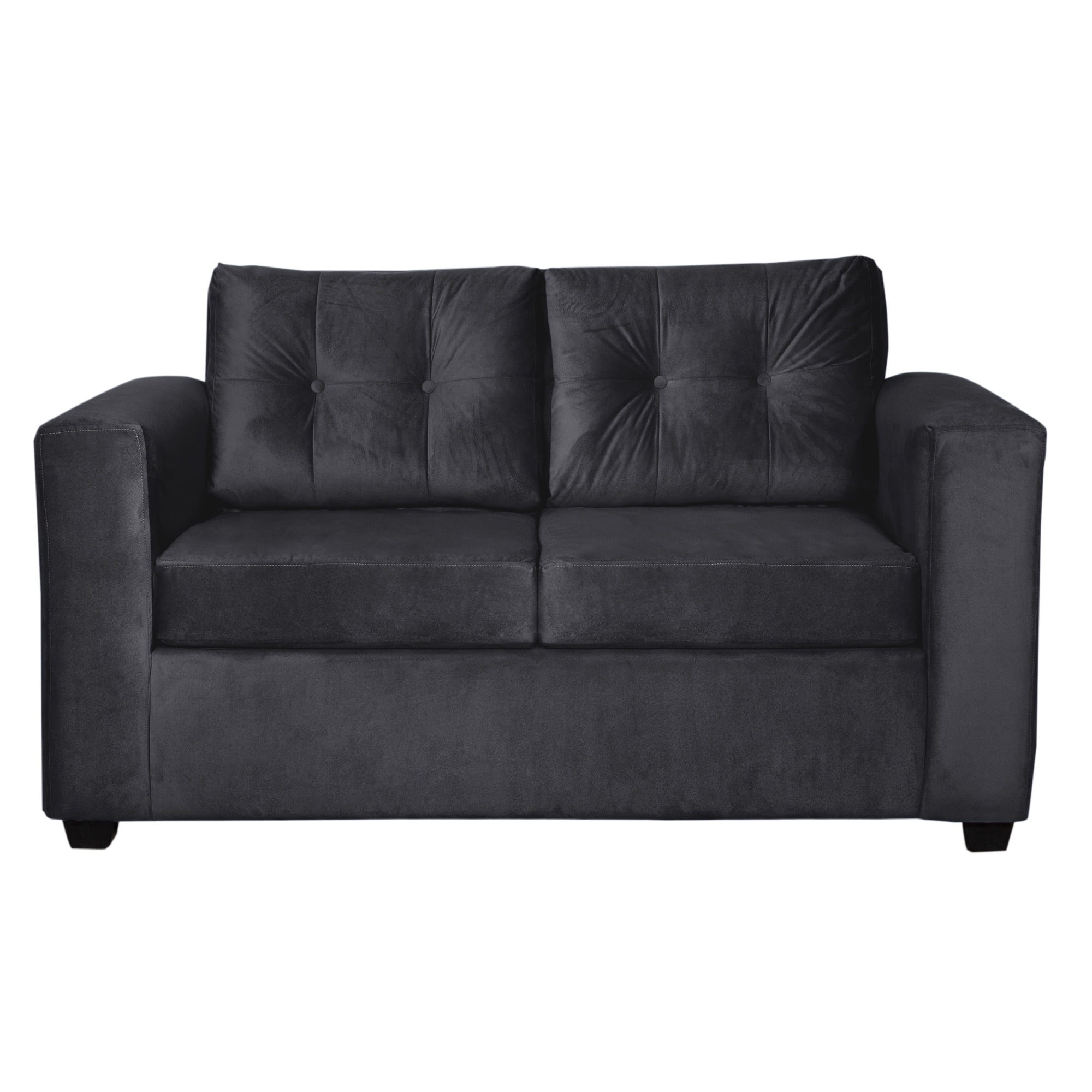 Colbox - Sofá Nova 2 Cuerpos Felpa Negro