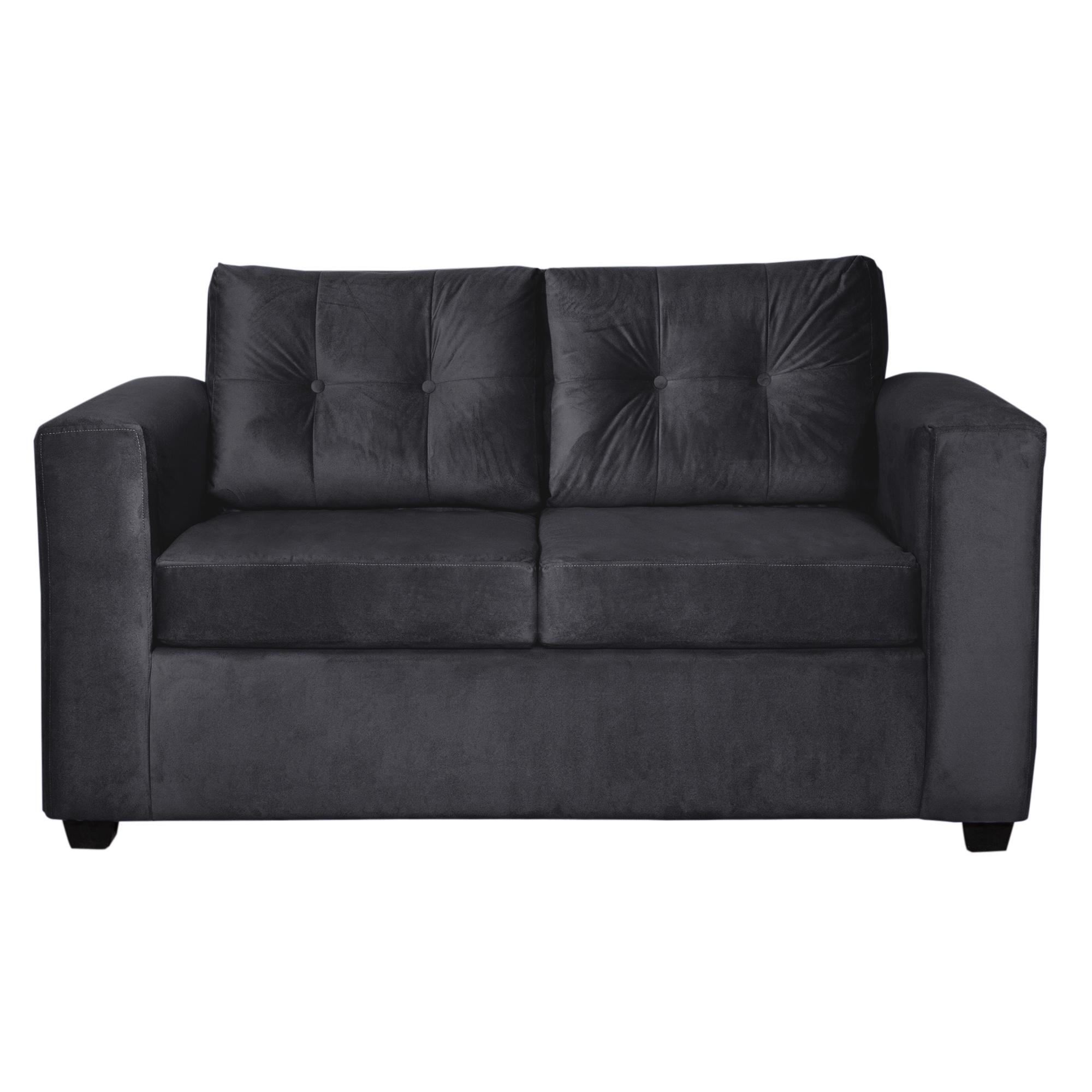 Colbox - Sofá Nova 2 Cuerpos Felpa Negro