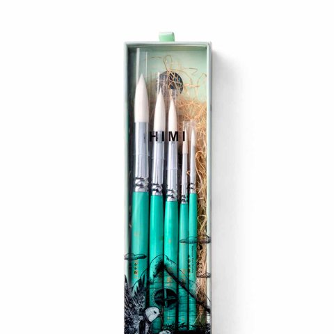Himi - Miya Little Bird Set De 5 Pinceles Acuarela Verde