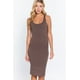 thumbnail image 1 of Saronite Vestido Midi Ajustado con Espalda Nadadora y sin Mangas Basics, Marrón Madera (para Mujer), 1 of 4