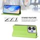 thumbnail image 3 of Funda Billetera con Soporte para Xiaomi Poco F6 Bloqueo RFID Plegable Verde claro, 3 of 6