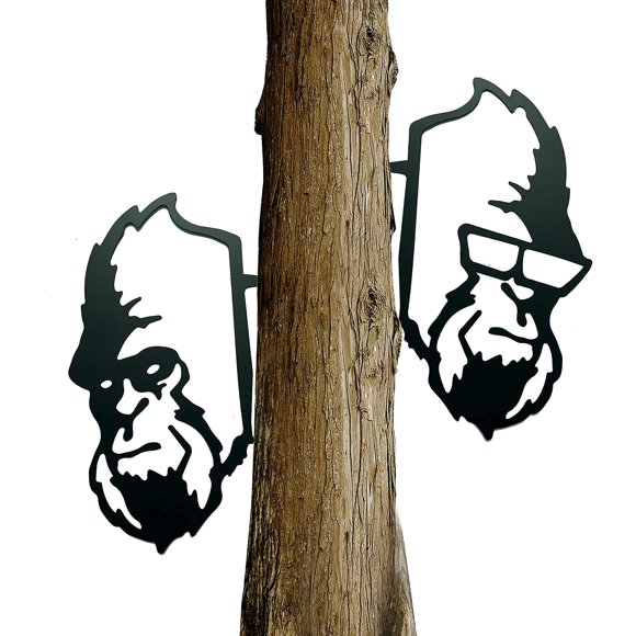 Yard Art Qikafan Peeping Bigfoot de metal para decoración de jardín, juego de 2 unidades