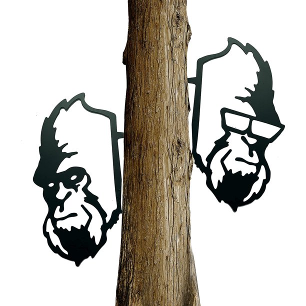Yard Art Qikafan Peeping Bigfoot de metal para decoración de jardín, juego de 2 unidades