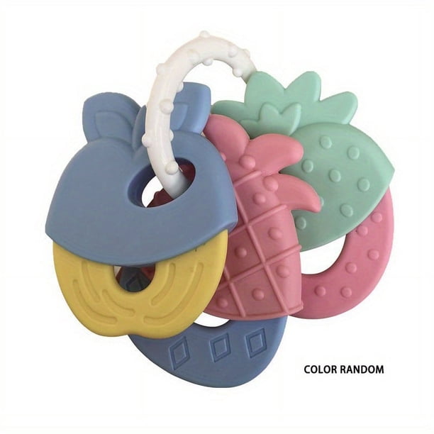 1pc Baby Teething Toys, Silicone Baby Teether Freezer BPA Free, Soothe Babies Teething Relief Sore Gums, Teether Keys, Fruit Shape Teether Set For Infant Boys And Girls (Color Random)