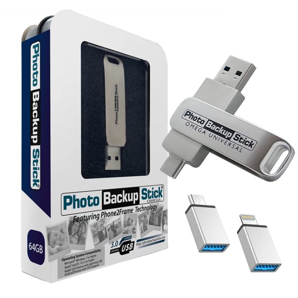 Stick de Respaldo de Fotos Paraben Omega Universal 64GB USB 3.0