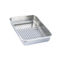 Bothyi - Bandeja Para Hornear De Acero Inoxidable, Bandeja Para Horno Y Rejilla De Enfriamiento Para Asar Verduras, 36X27X7Cm