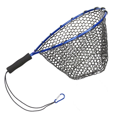 Ioensy - Red De Aterrizaje De Pesca Sin Trampa Plegable Para Peces Jaula De Camarones Dip Big Fish Blue
