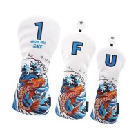 Magideal - Funda Para Cabeza De Palo De Golf, Cubierta Para Cabeza De Golf De 3 Piezas, Cubierta De Madera De Golf Portátil Híbrida Resistente A Arañazos De Made Blanco