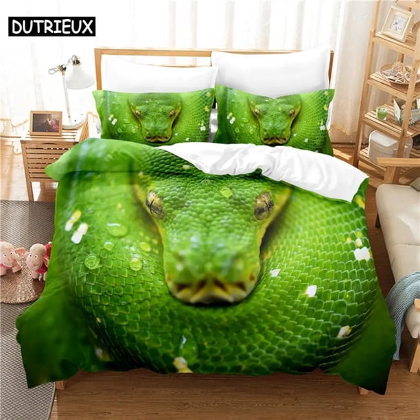 Green Snake Bedding Set Duvet Cover Set Bedding Digital Printing Bed Linen Bedding Set Fashion Design