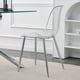 thumbnail image 3 of Modern minimalist transparent dining chair, plastic chair, armless crystal chair, Nordic creative makeup stool, negotiation chair, silver plated metal leg 6-piece set, TW-1200, 3 of 3