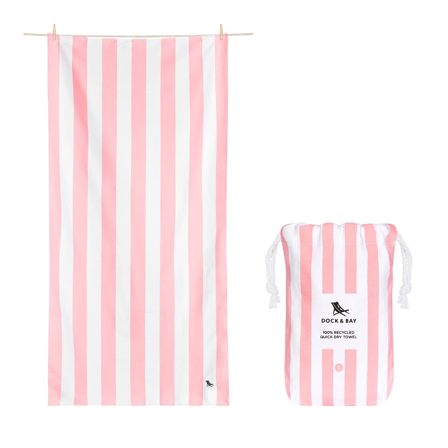 Toalla De Playa Dock & Bay Cabana Light Malibu Pink 160x90 Cm