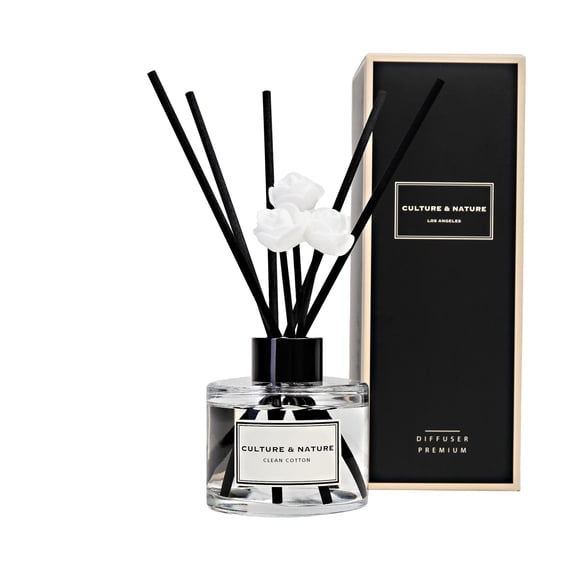Set difusor Reed CULTURE & NATURE Clean Cotton 120 ml