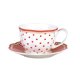 thumbnail image 4 of Taza y platillo para té y café Grace Teaware Red Dot Stripes, 4 of 5