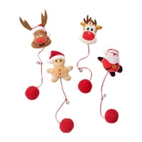 Ioensy - 4 Piezas De Juguete Navideño Para Gatos, Divertido Y Resistente Juguete De Cuerda Para Gatos, Para Perros Y Gatitos