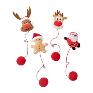 Ioensy - 4 Piezas De Juguete Navideño Para Gatos, Divertido Y Resistente Juguete De Cuerda Para Gatos, Para Perros Y Gatitos