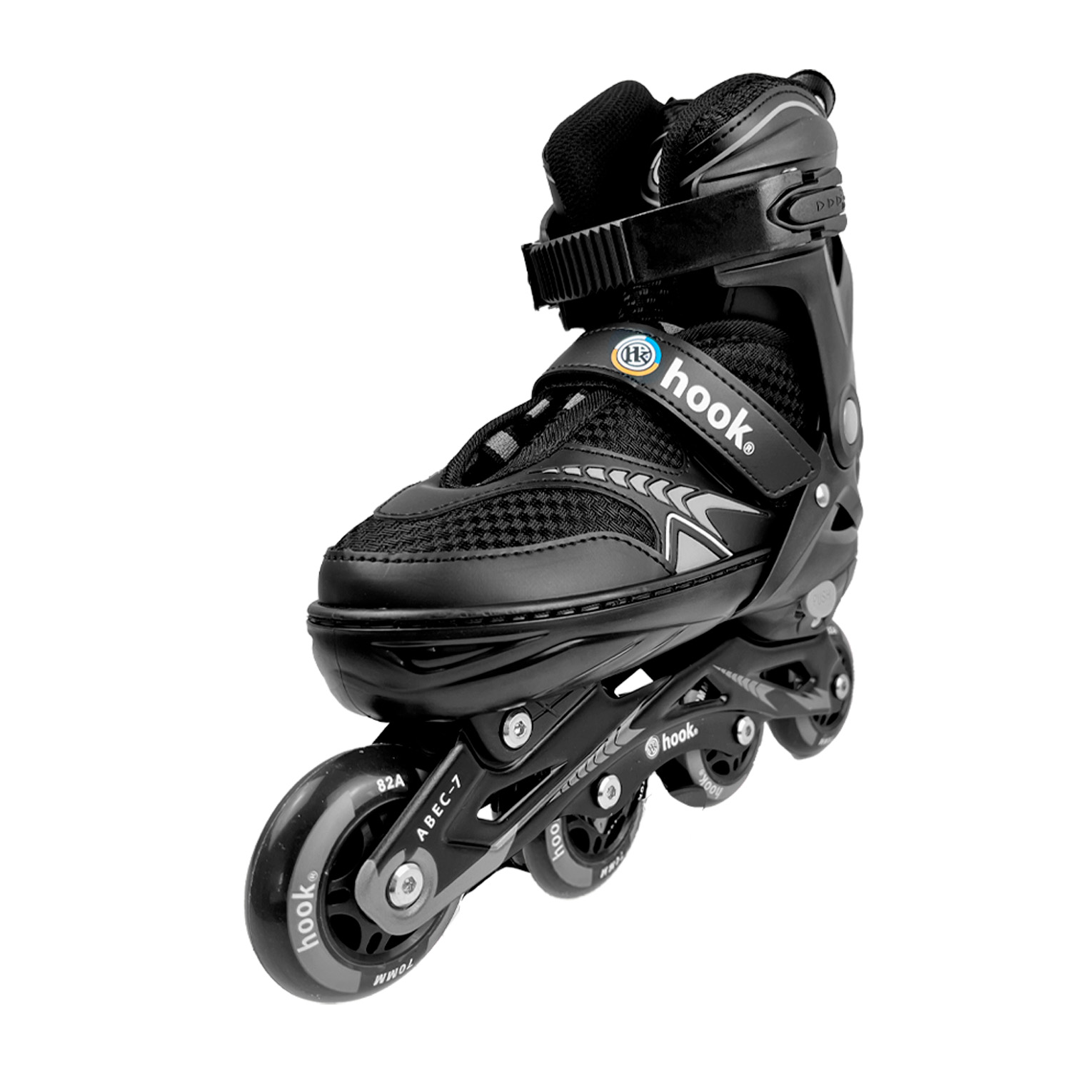 Patines En Linea Extensibles Hook Fitness Negro L (38-41)