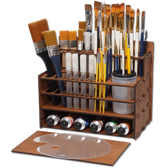 Caddy OPHIR 101 Agujeros – Organizador de Pinceles de Madera