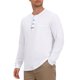 thumbnail image 5 of Camisetas Henley de Hombre de Manga Larga Casual con Botones de Algodón Pullover Camiseta 2XL Blanco, 5 of 6