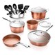 thumbnail image 1 of Juego de utensilios de cocina GOTHAM STEEL Hammered, 15 unidades, cerámica antiadherente, 1 of 7